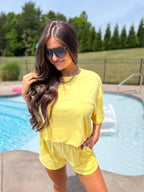 BIRDIE Tee Boxer Short Set in Sunshine (Sold as Set)
