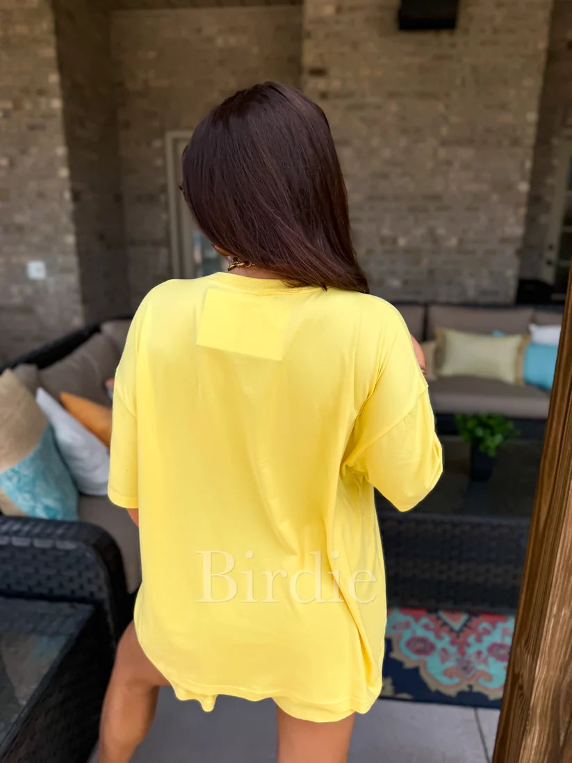 BIRDIE Tee Boxer Short Set in Sunshine (Sold as Set)