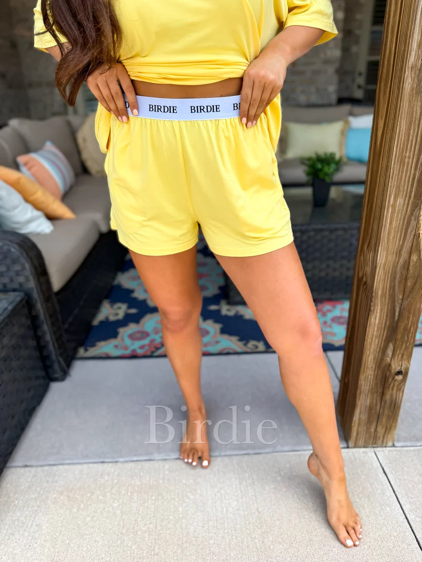 BIRDIE Tee Boxer Short Set in Sunshine (Sold as Set)