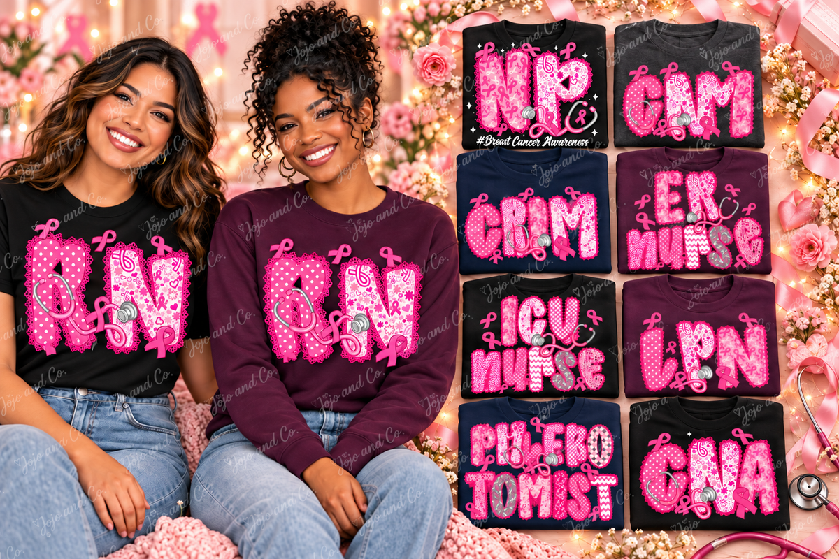 Caring Hearts Wear Pink 🎀💗 | Breast Cancer Awareness Healthcare Collection