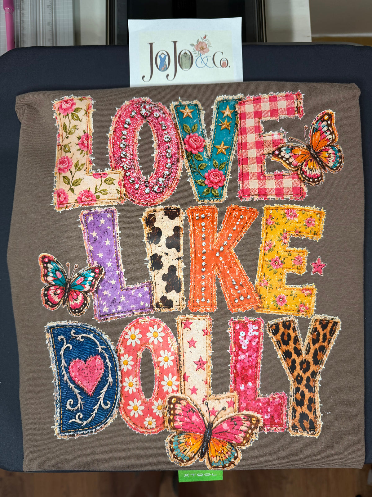 Love Like Dolly Patchwork Butterfly Tee