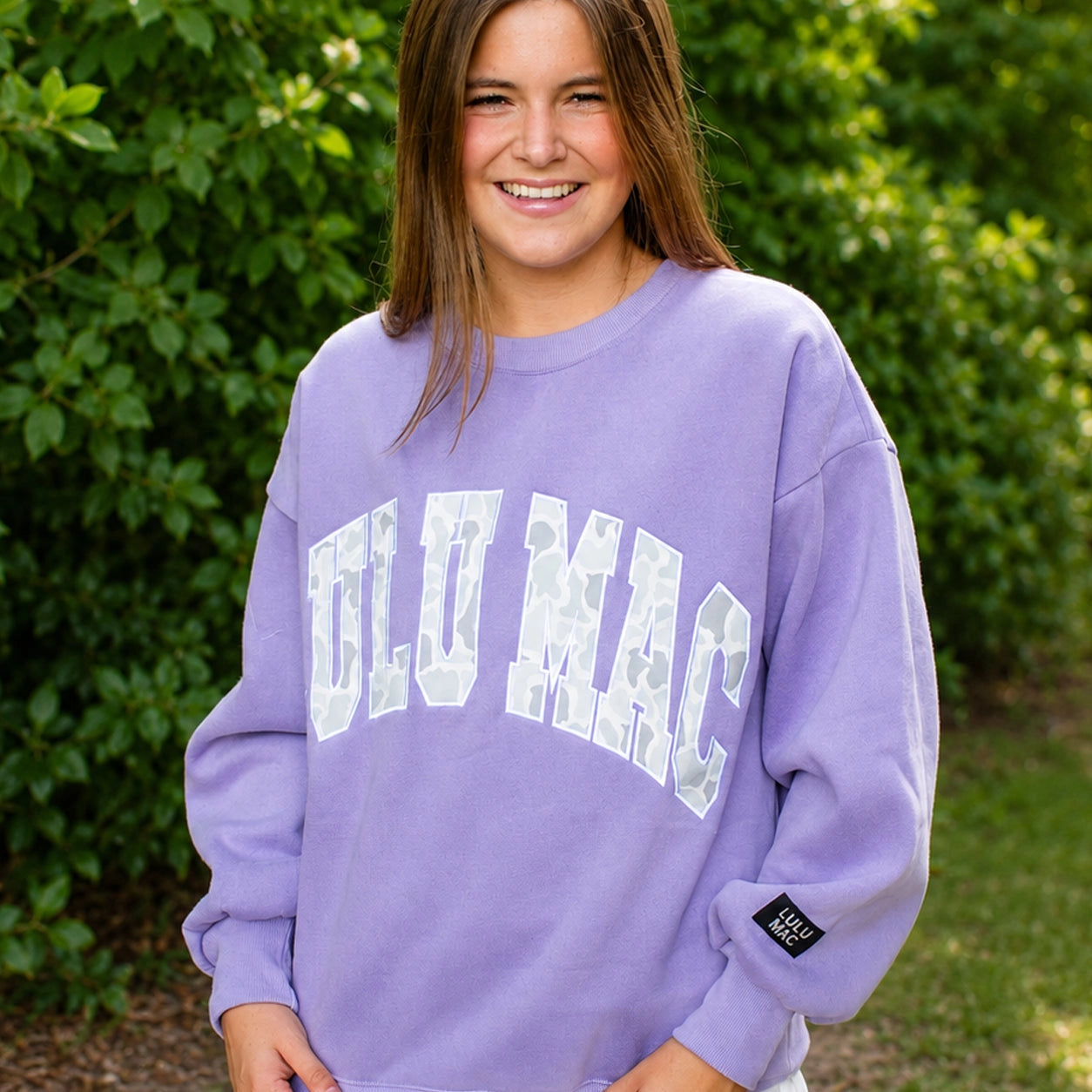 lavender/camo lulu mac pullover